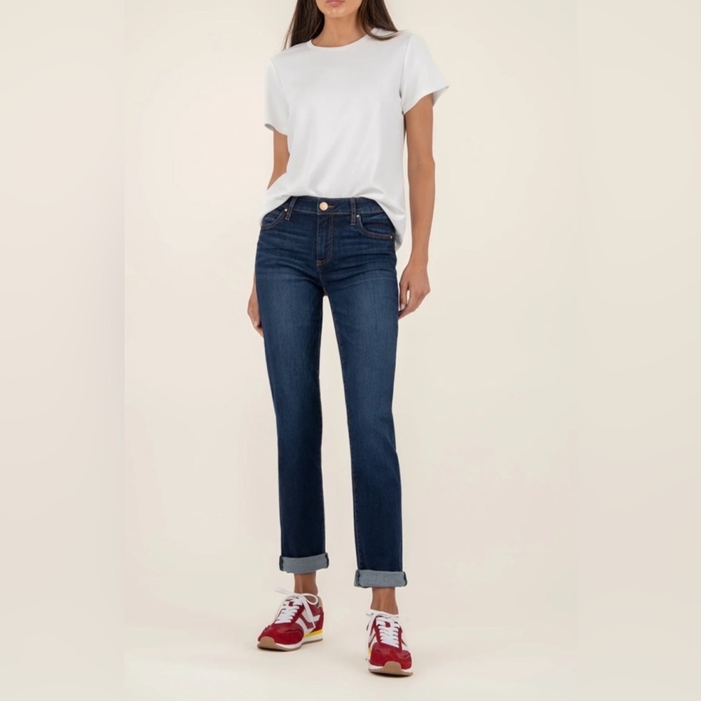 Kut from The Kloth Catherine Mid Rise Boyfriend Jeans Medium Dark Sz 6